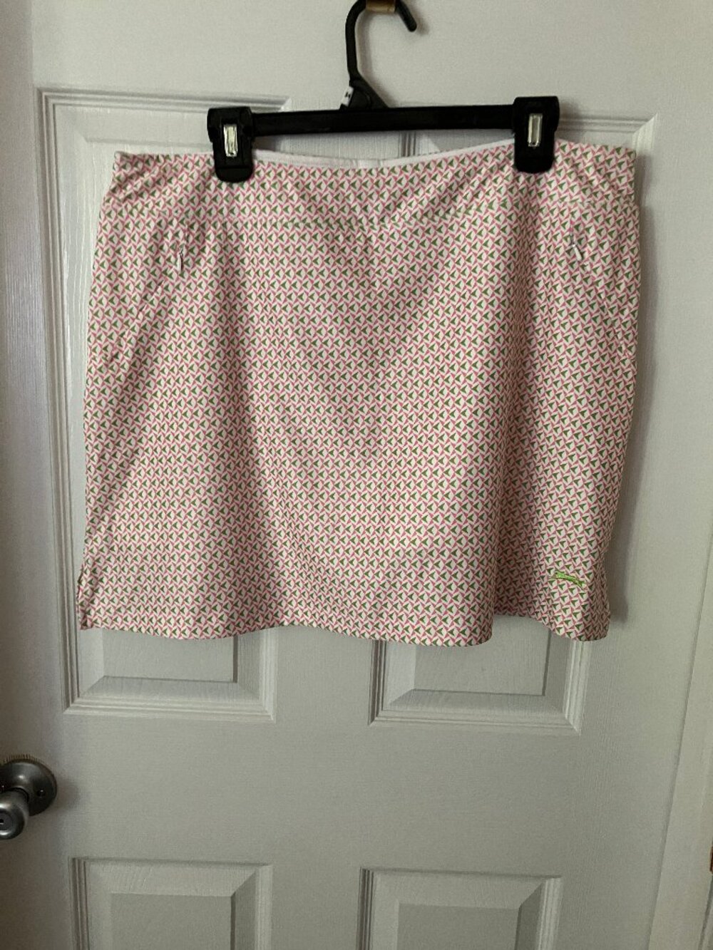 SLAZENGER Golf/Athletic Ladies' Skort Pink/Green Geom print 3 zipped pockets  XL